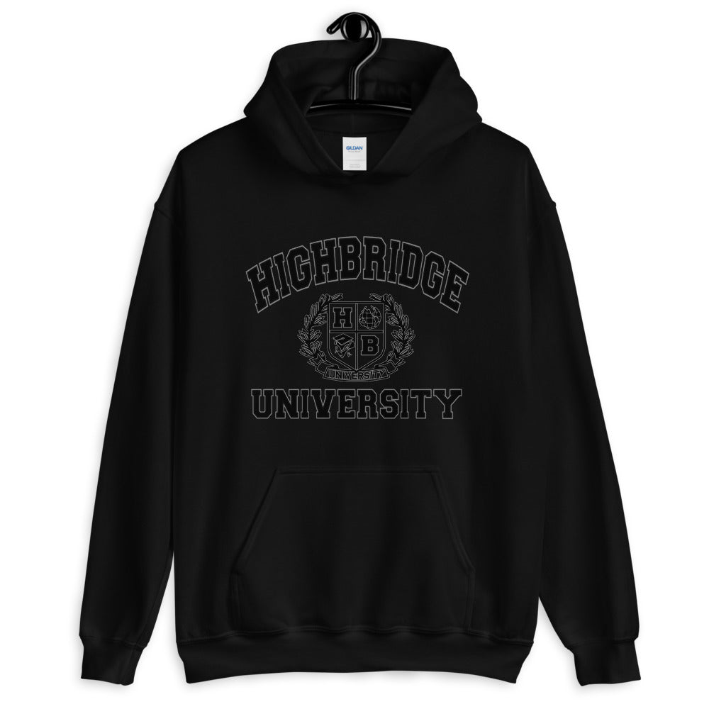 H.B.U. Black/Black Unisex Hoodie