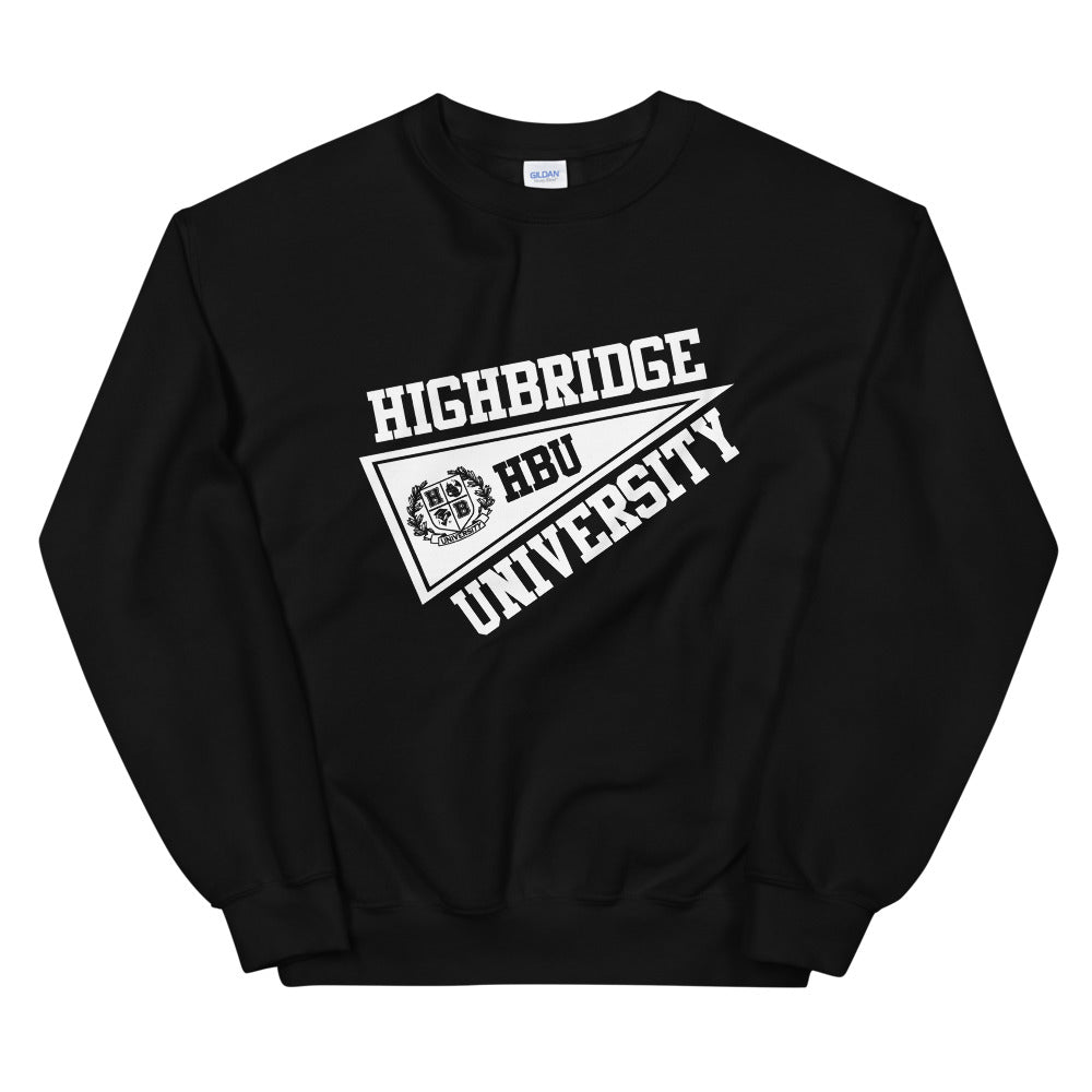 2 COLORS/ H.B.U. Unisex Crew Neck Sweatshirt/ Black & White/ Navy Blue & White/ Flag Logo