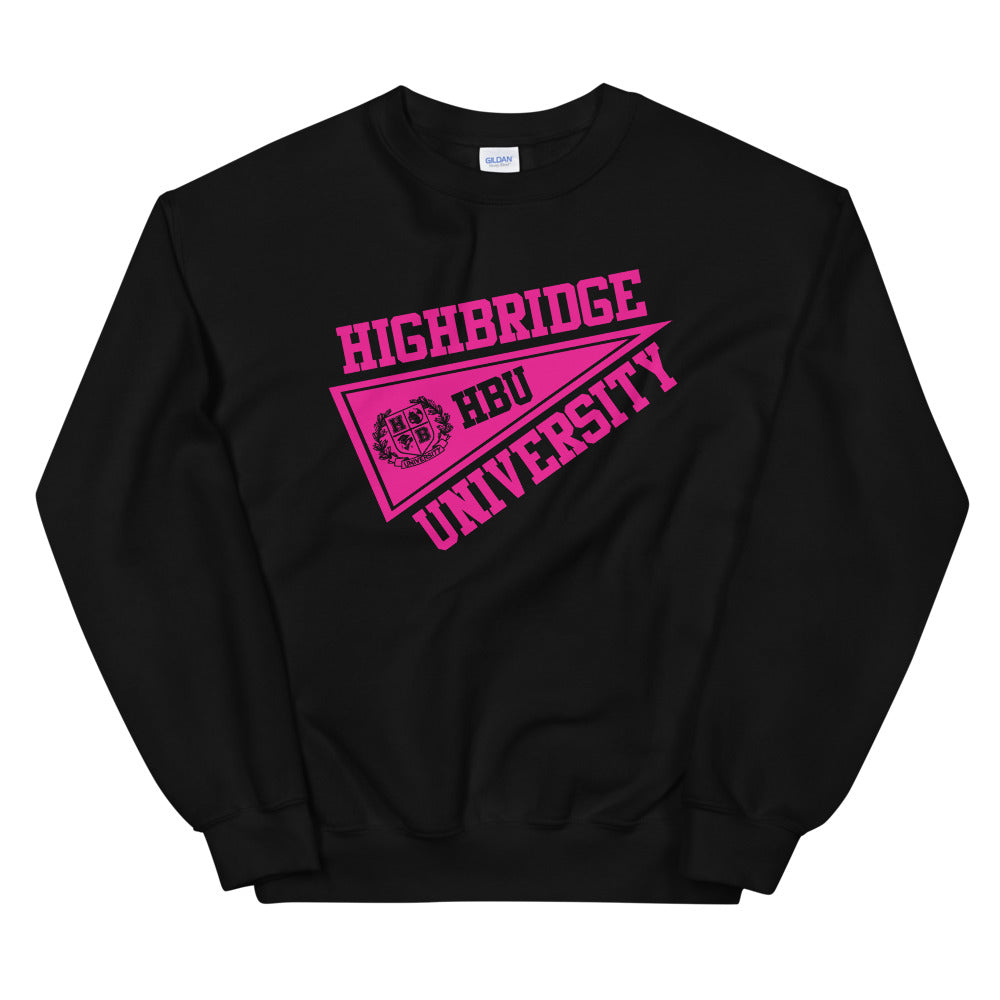 3 COLORS/ H.B.U. Unisex Crew Neck Sweatshirt/ Light Pink & Hot Pink/ Light Blue & Hot Pink/ Black & Hot Pink