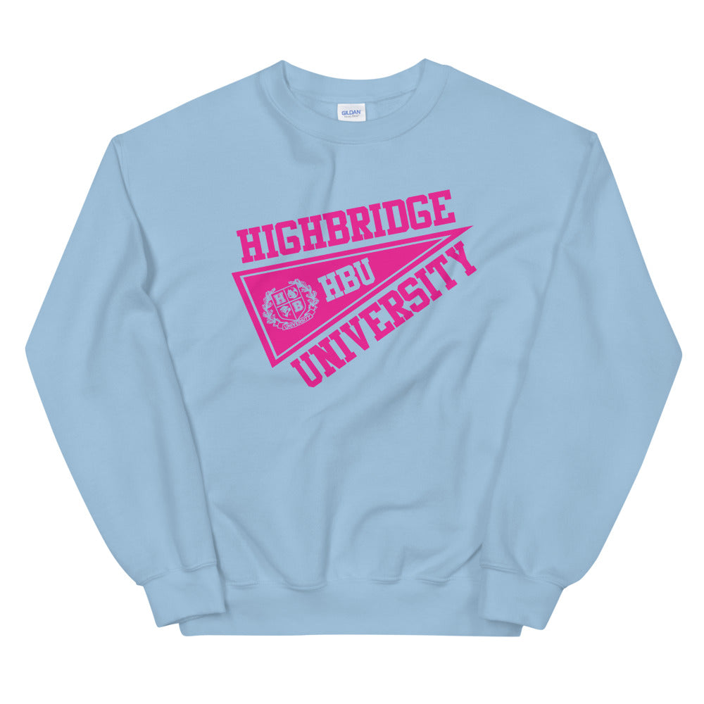 3 COLORS/ H.B.U. Unisex Crew Neck Sweatshirt/ Light Pink & Hot Pink/ Light Blue & Hot Pink/ Black & Hot Pink