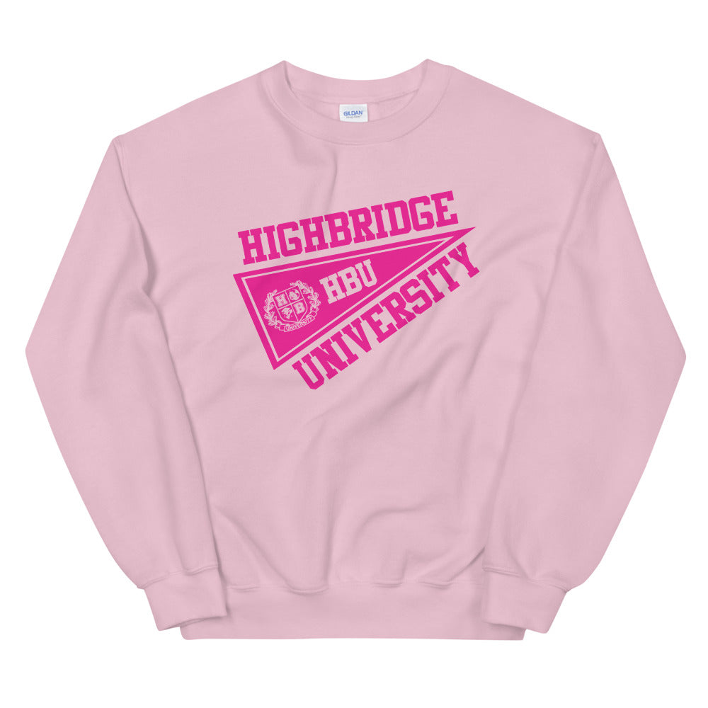 3 COLORS/ H.B.U. Unisex Crew Neck Sweatshirt/ Light Pink & Hot Pink/ Light Blue & Hot Pink/ Black & Hot Pink