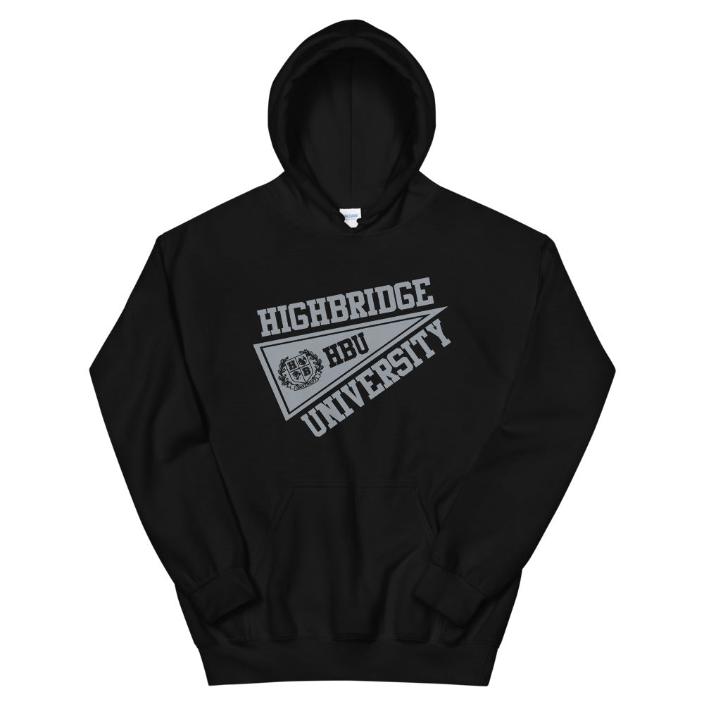 2 COLORS/ H.B.U. Unisex Black & Gray Hoodie/ Navy Blue & Gray Hoodie (Flag Logo)