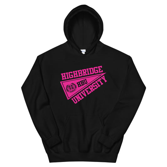 2 COLORS/ H.B.U. Unisex Black & Hot Pink Hoodie/ Light Blue & Hot Pink