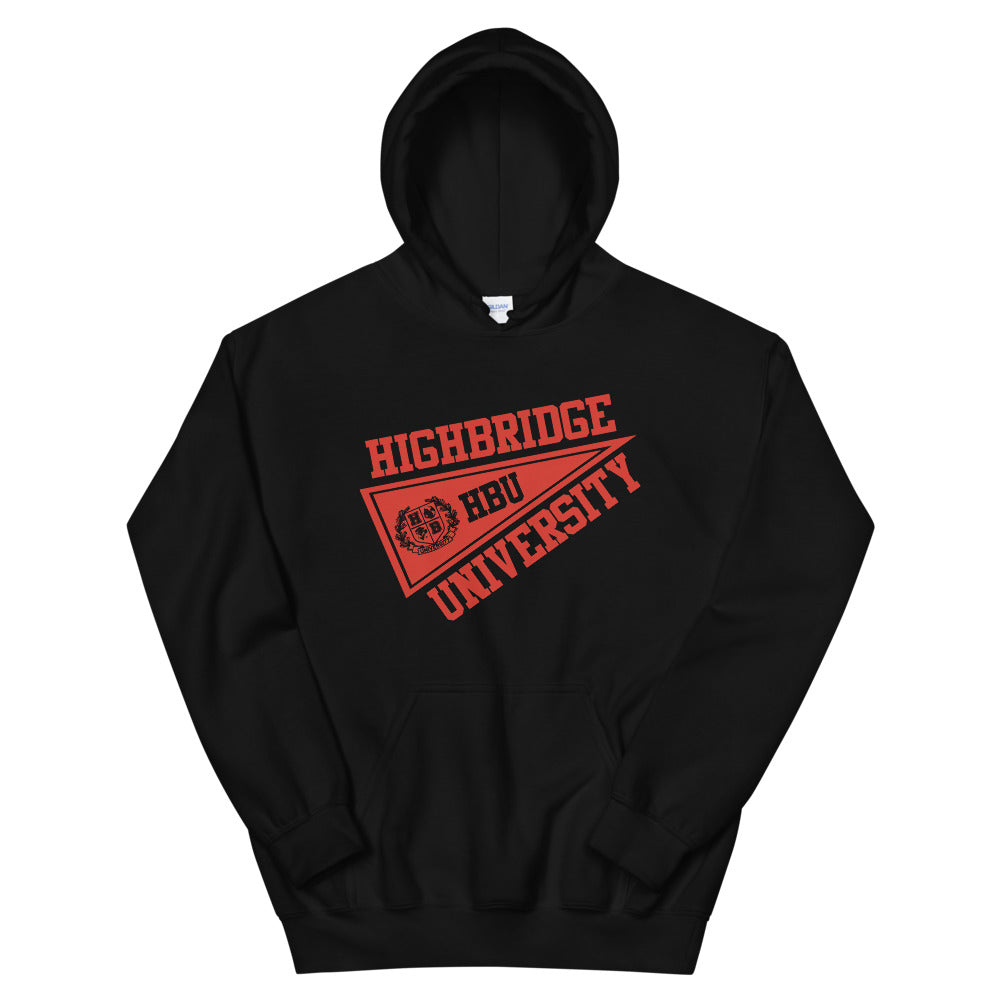 2 COLORS/ H.B.U. Unisex Black & Red Hoodie/ White & Red Hoodie