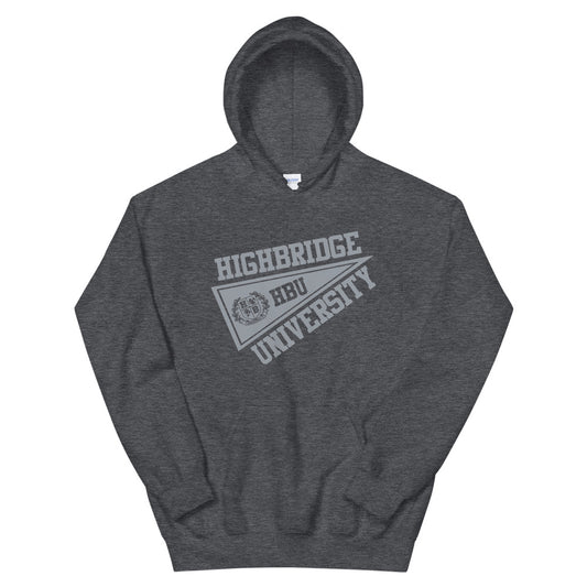 2 COLORS/ H.B.U. Unisex Dark Heather Gray & Gray Hoodie/ White & Gray Hoodie (Flag Logo)