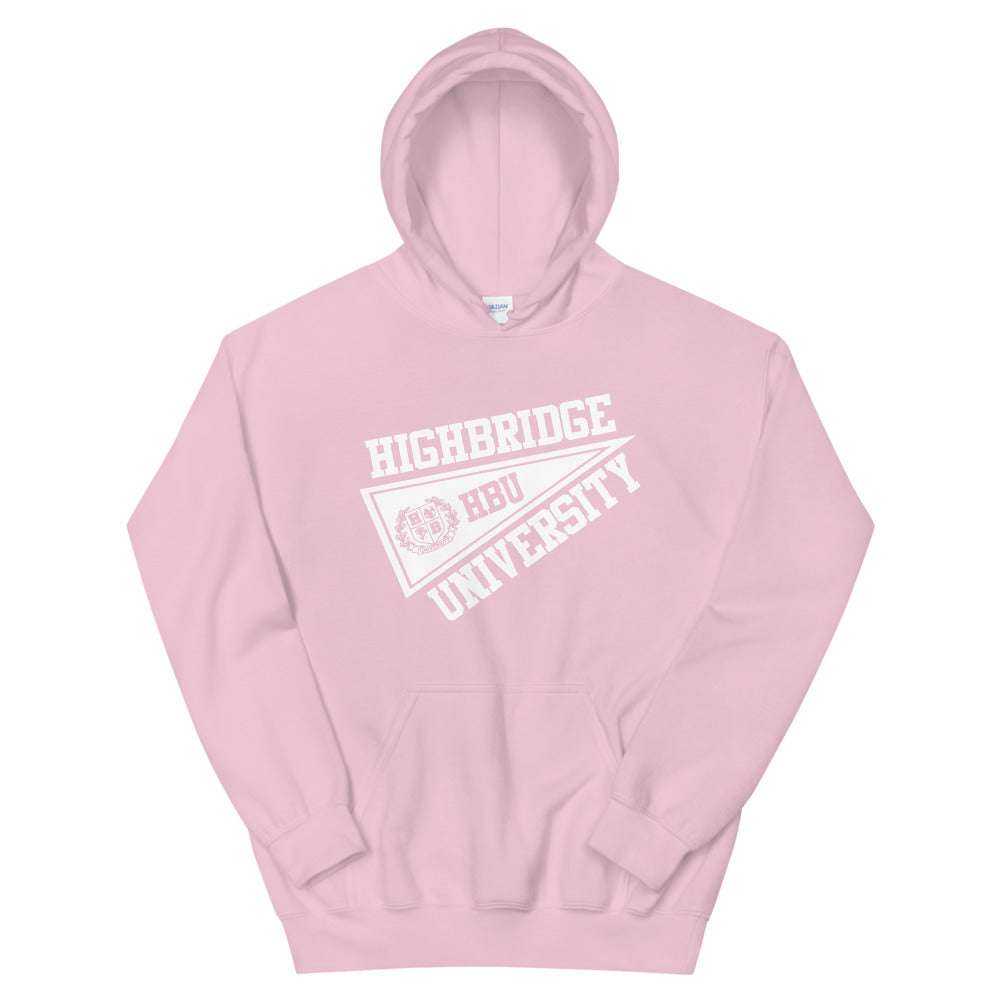 2 COLORS/ H.B.U. Apparel Unisex Gray & White Hoodie/ Pink & White Hoodie (Flag Logo)