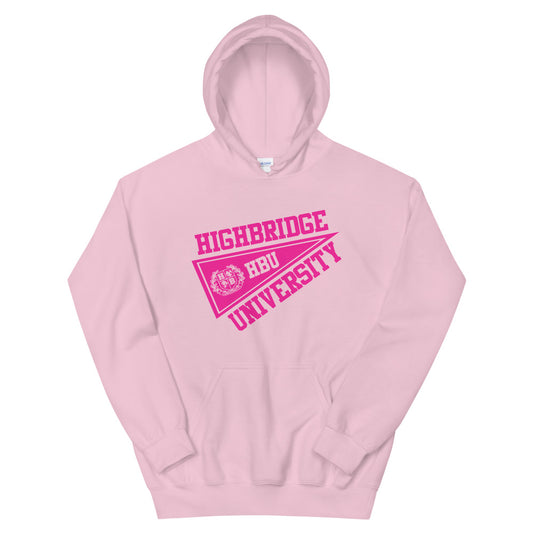 2 COLORS/ H.B.U. Unisex Pink & Hot Pink Hoodie/ White & Hot Pink Hoodie