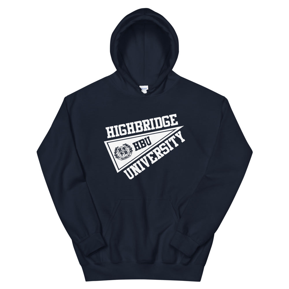 2 COLORS/ H.B.U. Unisex Black & White Hoodie/ Navy Blue & White Hoodie (Flag Logo)