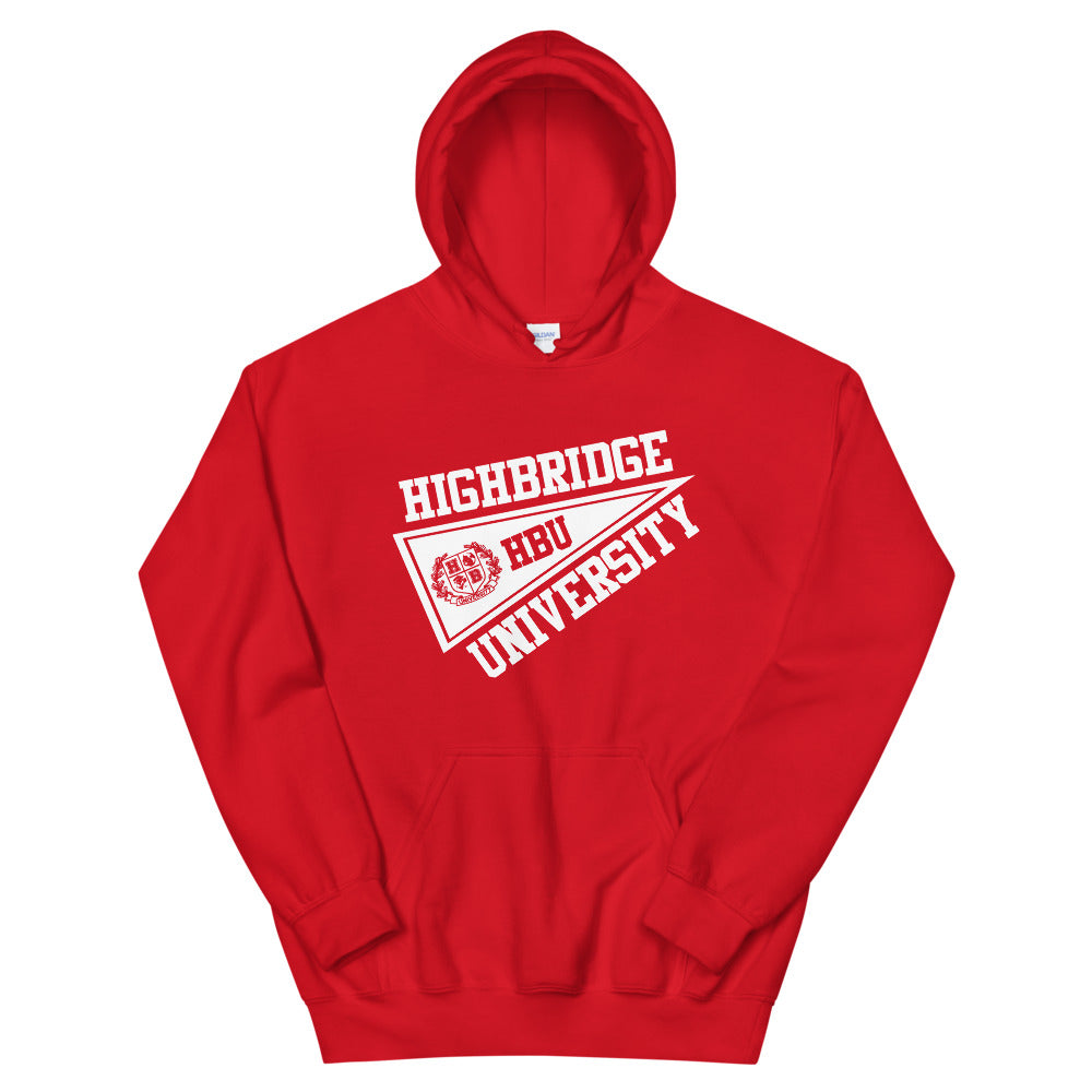 2 COLORS/ H.B.U. Apparel Unisex Red & White Hoodie/ Heather Gray & White Hoodie (Flag Logo)