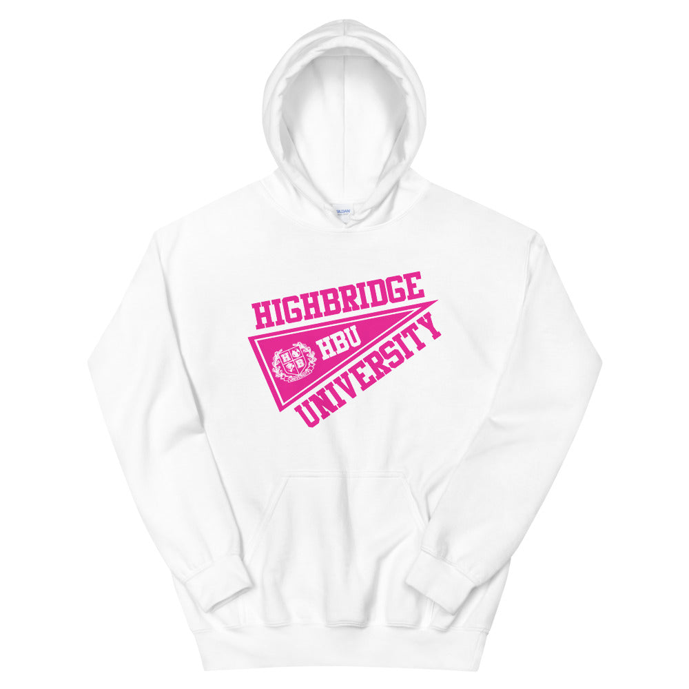 2 COLORS/ H.B.U. Unisex Pink & Hot Pink Hoodie/ White & Hot Pink Hoodie