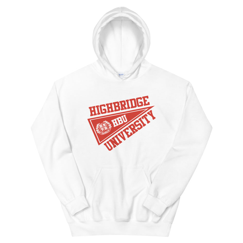 2 COLORS/ H.B.U. Unisex Black & Red Hoodie/ White & Red Hoodie