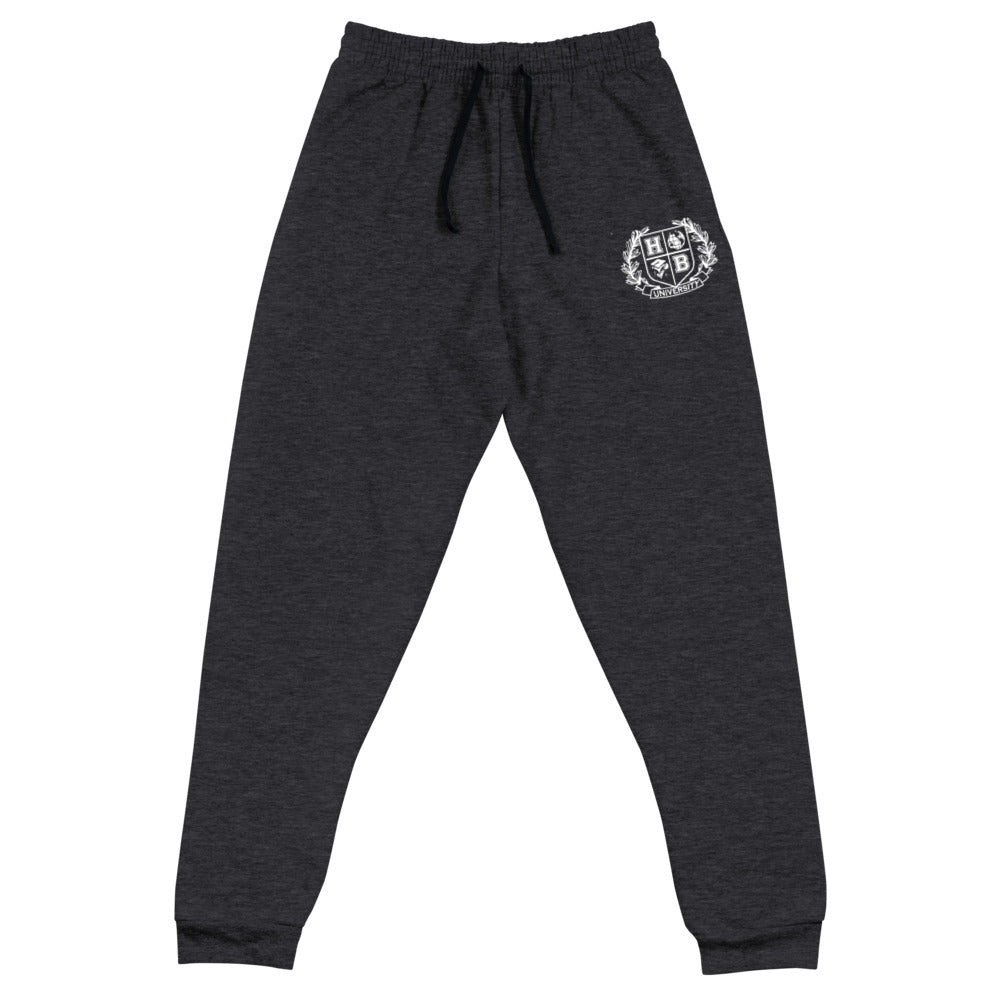 2 COLORS/ H.B.U. Embroidered Unisex Joggers/ Navy Blue,  Dark Heather