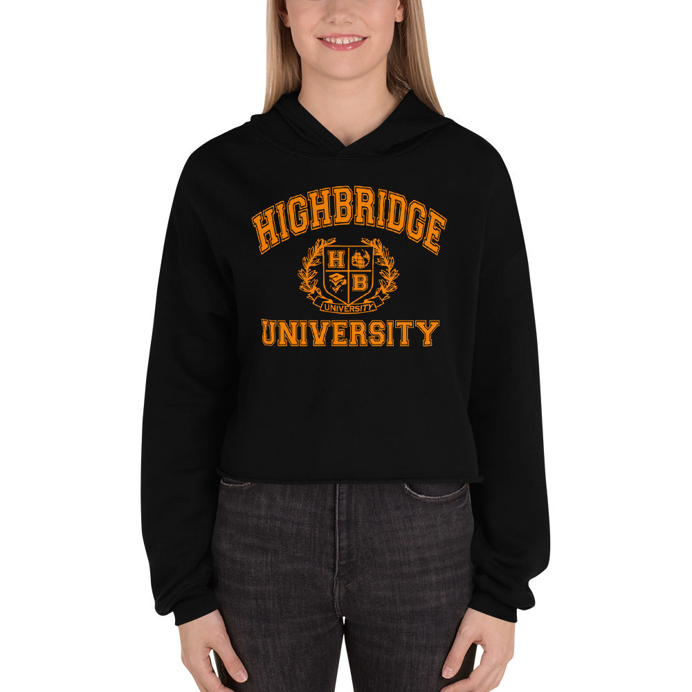 H.B.U. Cropped Hoodie Blk/Orange(Orange color on this product is not fluorescent)